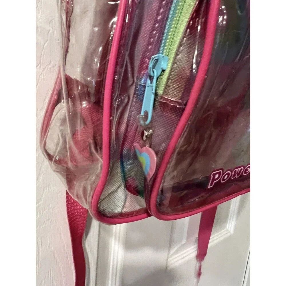 Powerpuff Girls Backpack Clear 2000 Cartoon Network Rainbow Graphics Rare Vtg